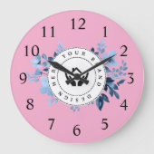 シンプルミニマルカスタムロゴ&文字プロモーション ラージ壁時計 (正面)