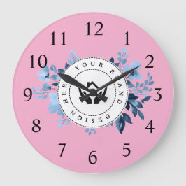 シンプルミニマルカスタムロゴ&文字プロモーション ラージ壁時計