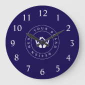 シンプルミニマルカスタムロゴ&文字プロモーション ラージ壁時計 (正面)