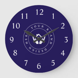 シンプルミニマルカスタムロゴ&文字プロモーション ラージ壁時計