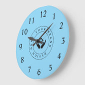 シンプルミニマルカスタムロゴ&文字プロモーション ラージ壁時計 (傾斜)