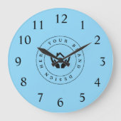 シンプルミニマルカスタムロゴ&文字プロモーション ラージ壁時計 (正面)