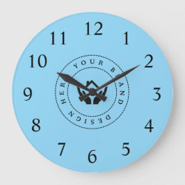 シンプルミニマルカスタムロゴ&文字プロモーション ラージ壁時計