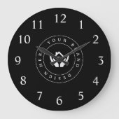 シンプルミニマルカスタムロゴ&文字プロモーション ラージ壁時計 (正面)