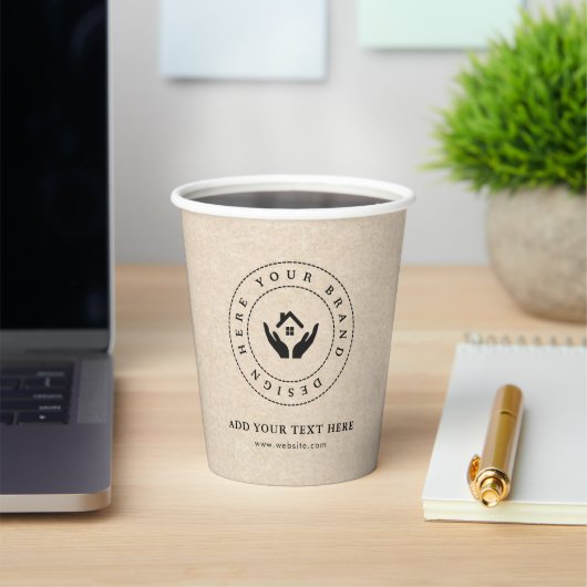 シンプルミニマルカスタムロゴ&文字プロモーション 紙コップ (インサイチュ)
