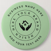 シンプルミニマルカスタムロゴ&文字プロモーション 缶バッジ (正面)