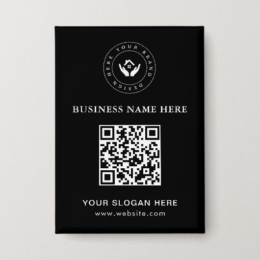 シンプルミニマルカスタムロゴ&文字プロモーション 缶バッジ (正面)