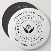 シンプルミニマルカスタムロゴ&文字プロモーション 缶バッジ (正面&裏面)