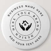 シンプルミニマルカスタムロゴ&文字プロモーション 缶バッジ (正面)