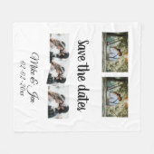 シンプルミニマルカスタム写真の名前を付けて保存 フリースブランケット (正面(横))