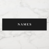 シンプルミニマルカスタム名を黒に追加エレガントする ペットボトルラベル (シングルラベル)