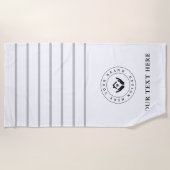 シンプルミニマルカスタム文字 ビーチタオル (正面)