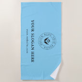 シンプルミニマルカスタム文字 ビーチタオル (正面)