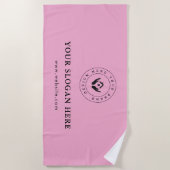 シンプルミニマルカスタム文字 ビーチタオル (正面)