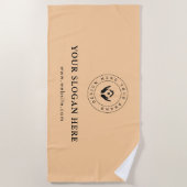 シンプルミニマルカスタム文字 ビーチタオル (正面)