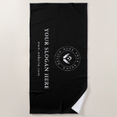 シンプルミニマルカスタム文字 ビーチタオル (正面)