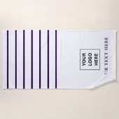 シンプルミニマルカスタム文字 ビーチタオル (正面)