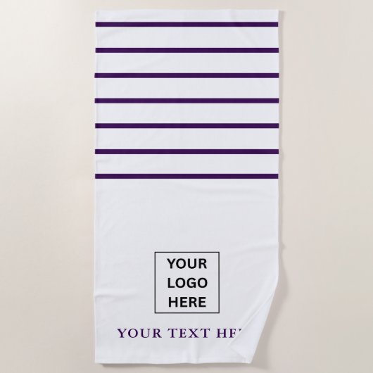 シンプルミニマルカスタム文字 ビーチタオル (正面)