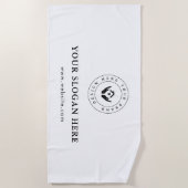 シンプルミニマルカスタム文字 ビーチタオル (正面)