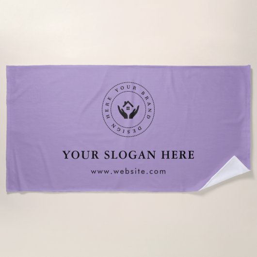 シンプルミニマルカスタム文字 ビーチタオル (正面)