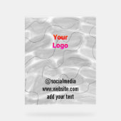 シンプルミニマルカスタム水の色を追加ロゴwebサイト アクリルサイン (正面)