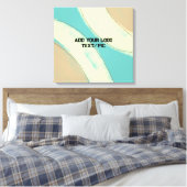 シンプルミニマルカスタム水の色を追加ロゴwebサイト キャンバスプリント (インサイチュ (寝室))