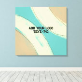シンプルミニマルカスタム水の色を追加ロゴwebサイト キャンバスプリント (インサイチュ (ウッドフロア))