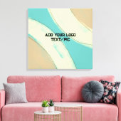 シンプルミニマルカスタム水の色を追加ロゴwebサイト キャンバスプリント (インサイチュ (リビング))