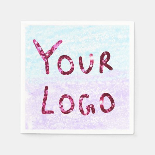 シンプルミニマルカスタム水の色を追加ロゴwebサイト スタンダードカクテルナプキン (正面)
