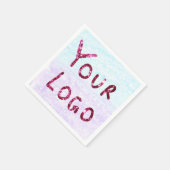 シンプルミニマルカスタム水の色を追加ロゴwebサイト スタンダードカクテルナプキン (角)