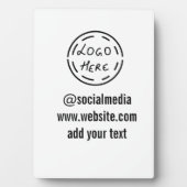 シンプルミニマルカスタム水の色を追加ロゴwebサイト フォトプラーク (正面)