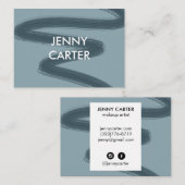 シンプルミニマルカッコいいブルースクワイグル筆画 名刺 (正面/裏面)