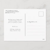 シンプルミニマルクラシックメリークリスマスレッド3写真 シーズンポストカード (裏面)