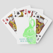 シンプルミニマルグリーンイースターバニー トランプ (裏面)