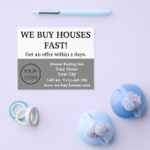 シンプルミニマルグレイ白不動産仲介業者ウィー買ハウス チラシ (シングル)