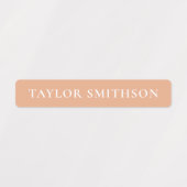 シンプルミニマルコーラルネイビーブルーガーリー名前をカスタムする ラベル (デザイン1)