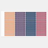 シンプルミニマルコーラルネイビーブルーガーリー名前をカスタムする ラベル (シート)