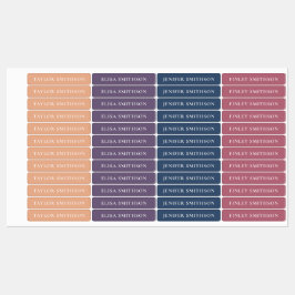 シンプルミニマルコーラルネイビーブルーガーリー名前をカスタムする ラベル