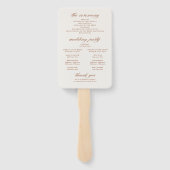 シンプルミニマルシックリーフモノグラム結婚式 プログラム ハンドファン (裏面)