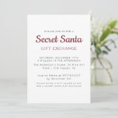 シンプルミニマルシークレットサンタパーティー 招待状 (スタンド正面)