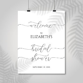 シンプルミニマルスクリプトブライダルシャワーのウェルカムサイン ポスター