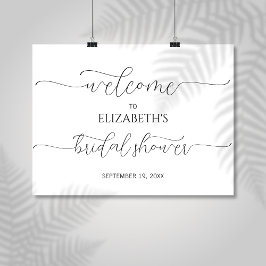 シンプルミニマルスクリプトブライダルシャワーのウェルカムサイン ポスター