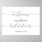 シンプルミニマルスクリプトブライダルシャワーのウェルカムサイン ポスター (正面)