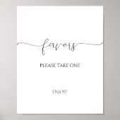 シンプルミニマルスクリプトブライダルシャワーの署名 ポスター (正面)