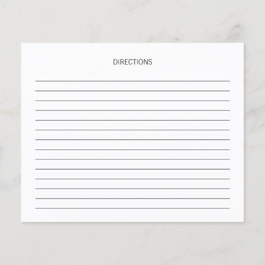 シンプルミニマルスクリプトブライダルシャワーレシピカード (裏面)