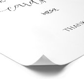 シンプルミニマルスクリプトブライダルシャワーレシピカード ポスター (角)