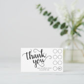 シンプルミニマルスクリプト | クラシックブランディングありがとう ロイヤリティカード (スタンド正面)