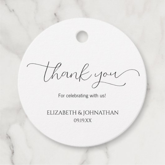 シンプルミニマルス結婚クリプト フェイバータグ (正面)