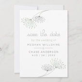 シンプルミニマルセージ緑と木炭 招待状 (正面)