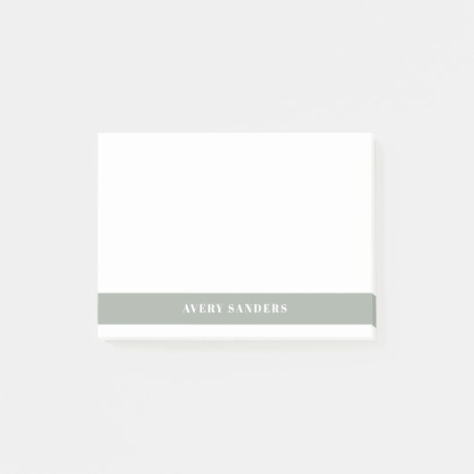 シンプルミニマルセージ緑モダン色ブロック ポストイット (正面)